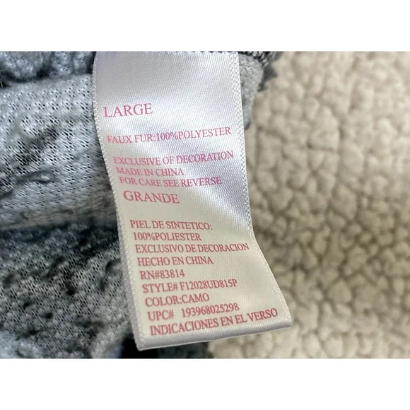 Cozy Sherpa Women's L 1/3 Zip Pullover Cozy Casual Camo Long Sleeve - Picture 4 of 4